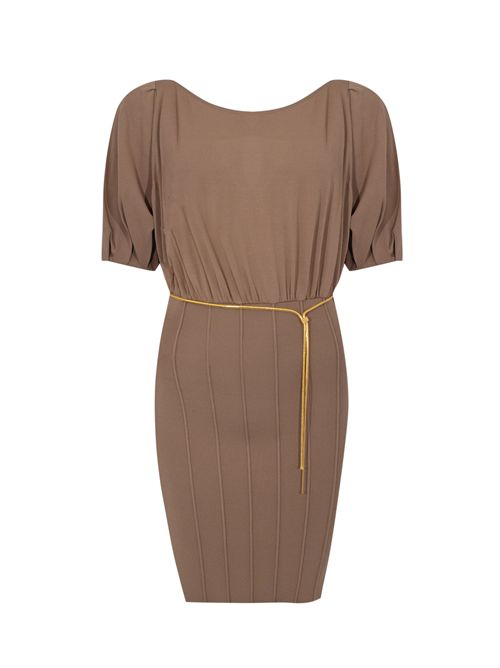 Abito in maglia di viscosa con cintura gioiello Argilla Elisabetta Franchi | AM94T62E2229